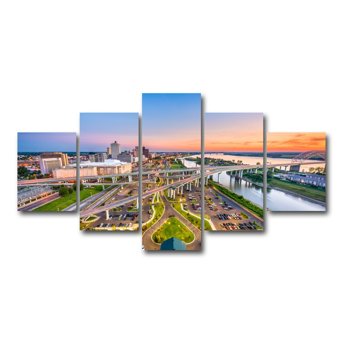 AUTO-MOCKUP WHITE | Memphis Aerial | 5 Piece | Gallery Wrap Canvas | group=5_short