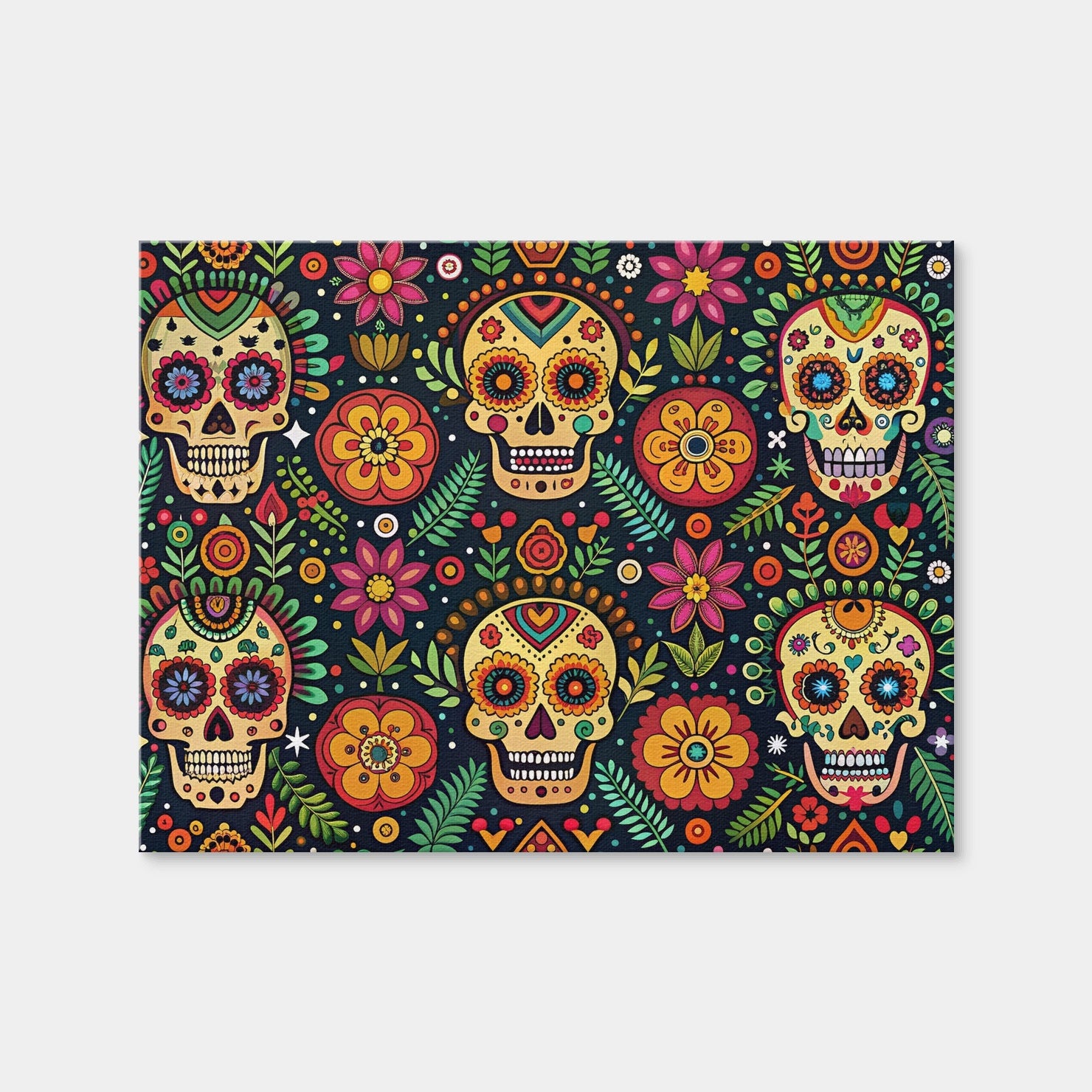 AUTO-MOCKUP WHITE | Mexican ethnic pattern | 1 Piece | Gallery Wrap Canvas | group=4x3