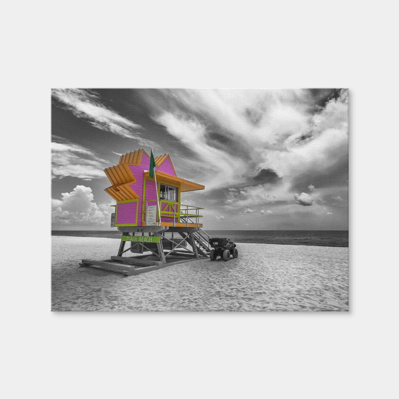 AUTO-MOCKUP WHITE | Miami Beach Florida Flair | 1 Piece | Gallery Wrap Canvas | group=4x3
