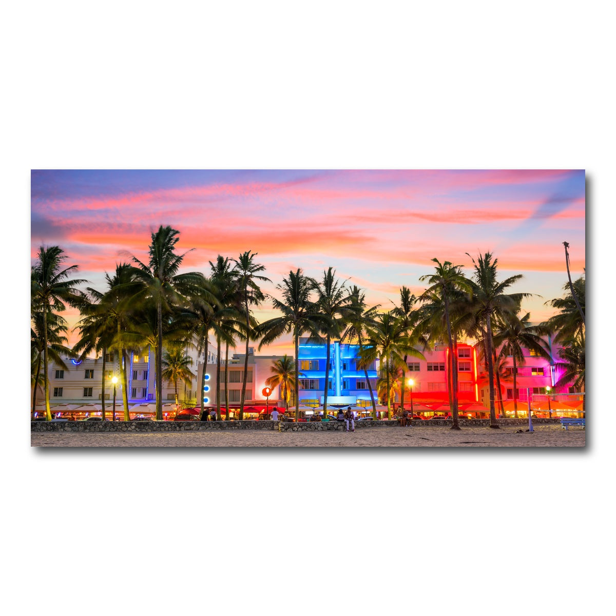 AUTO-MOCKUP WHITE | Miami Beach Ocean Drive | 1 Piece | Gallery Wrap Canvas | group=2x1