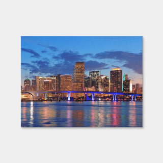 AUTO-MOCKUP WHITE | Miami Night Skyline | 1 Piece | Gallery Wrap Canvas | group=4x3