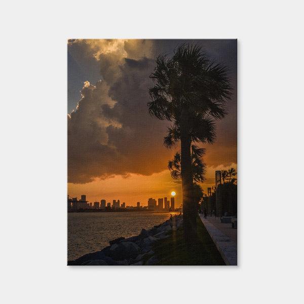 Miami Sunset Wall Art — Canvas Wrap Format preview