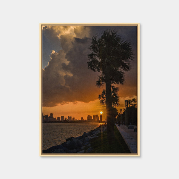 Miami Sunset Wall Art — Framed Canvas Format preview