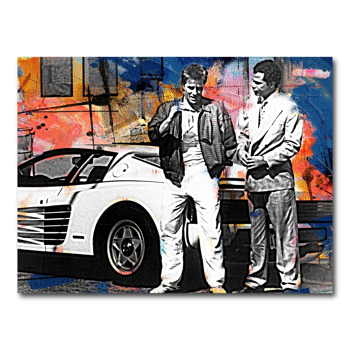 AUTO-MOCKUP WHITE | Miami Vice-Ferrari | 1 Piece | Gallery Wrap Canvas | group=4x3