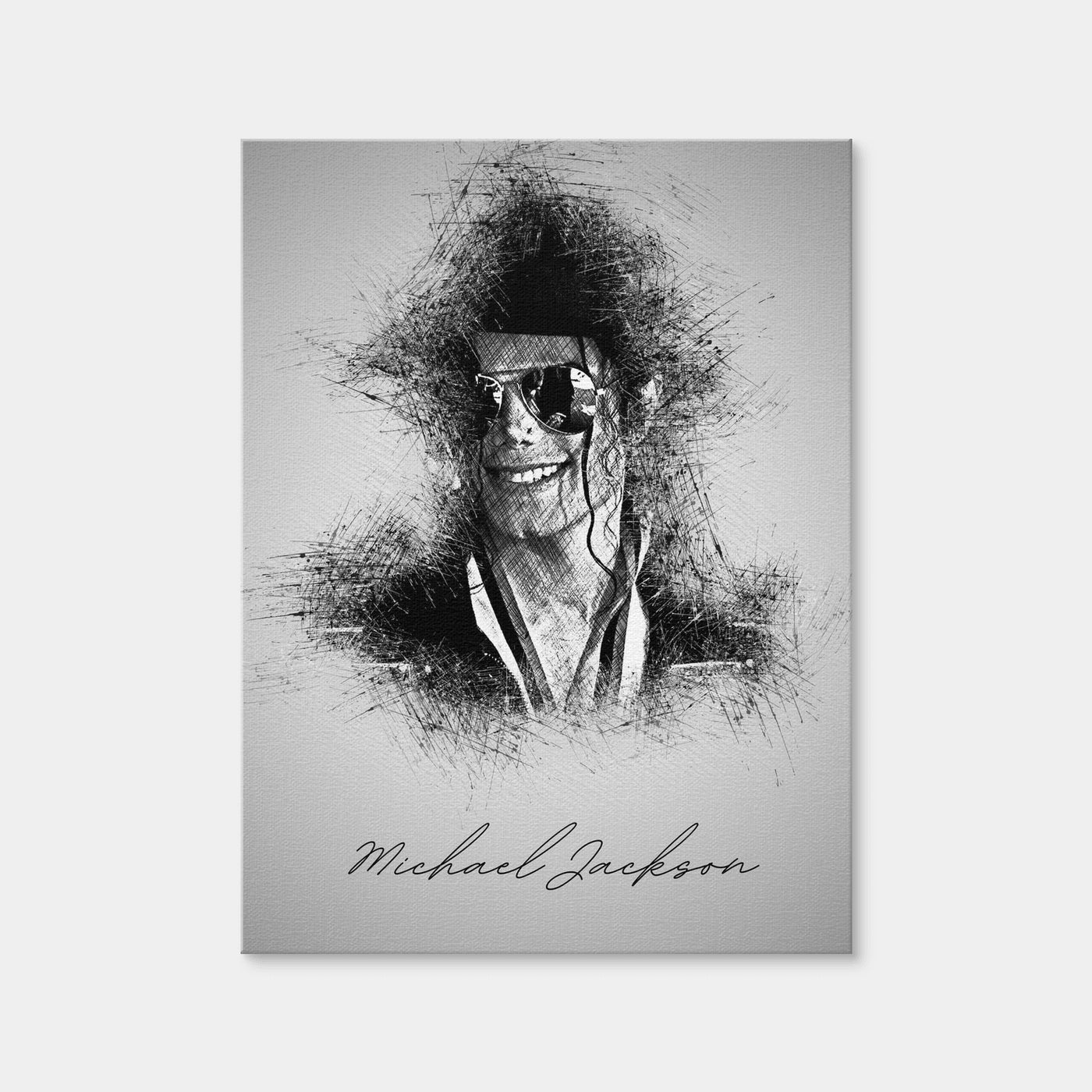 AUTO-MOCKUP WHITE | Michael Jackson Sketch | 1 Piece | Gallery Wrap Canvas | group=3x4