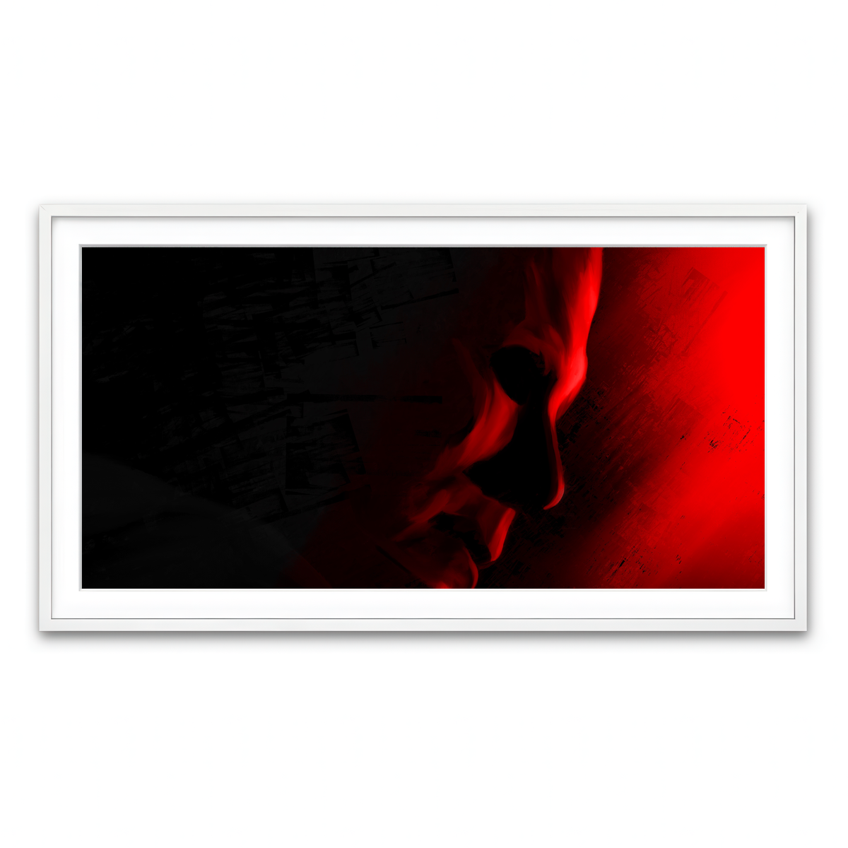 Framed Print 2x1 White