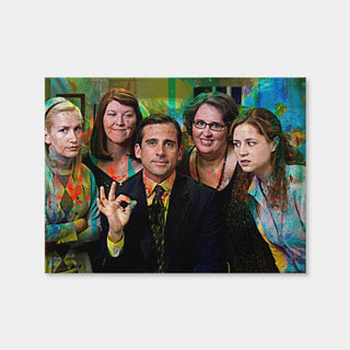 AUTO-MOCKUP WHITE | Michael & The Office Ladies | 1 Piece | Gallery Wrap Canvas | group=4x3