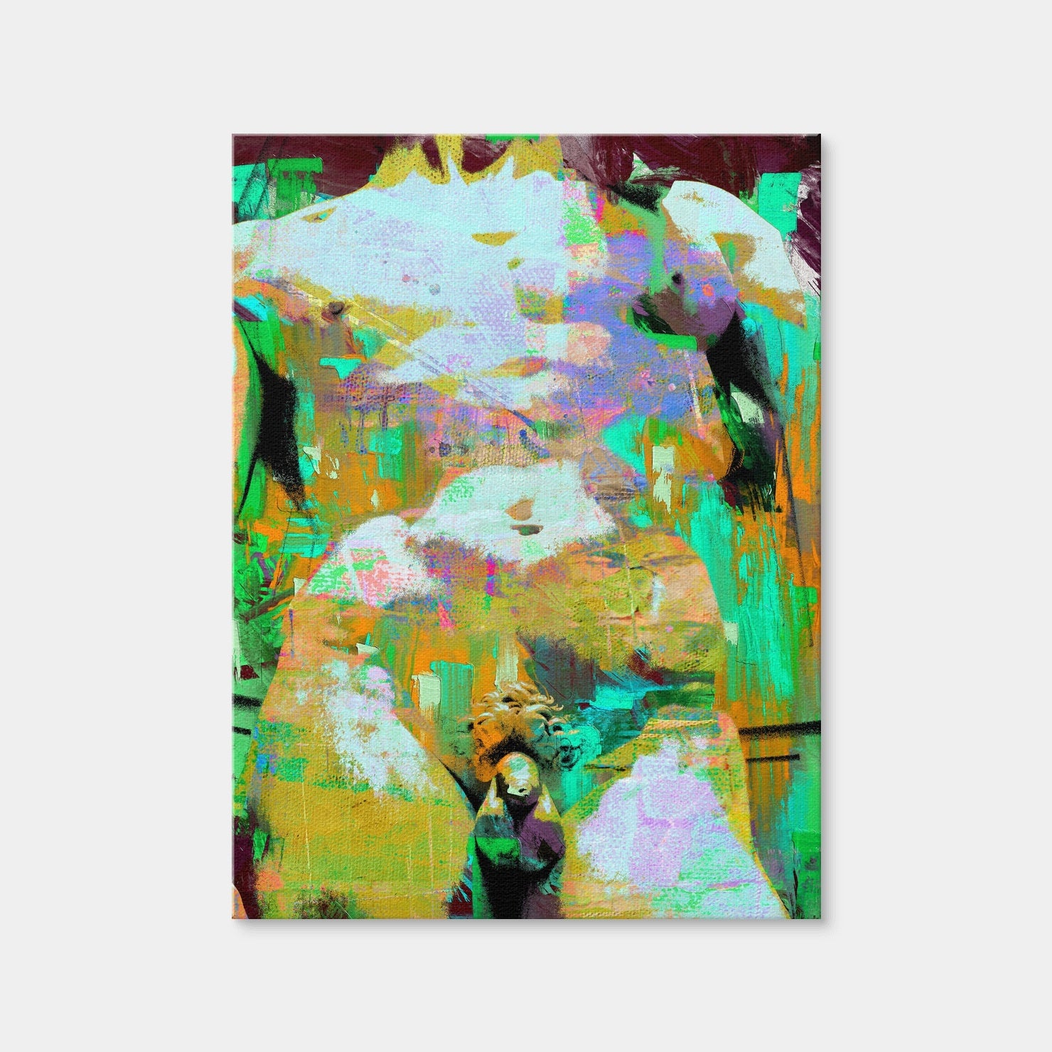 AUTO-MOCKUP WHITE | Michelangelo David Torso | 1 Piece | Gallery Wrap Canvas | group=3x4