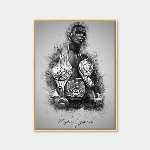 Mike Tyson Sketchy Wall Art — Framed Canvas Format preview