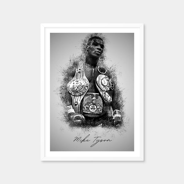 Mike Tyson Sketchy Wall Art — Framed Print Format preview