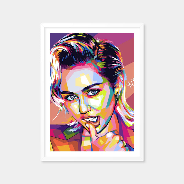 Miley Cyrus Colorful Wall Art — Framed Print Format preview
