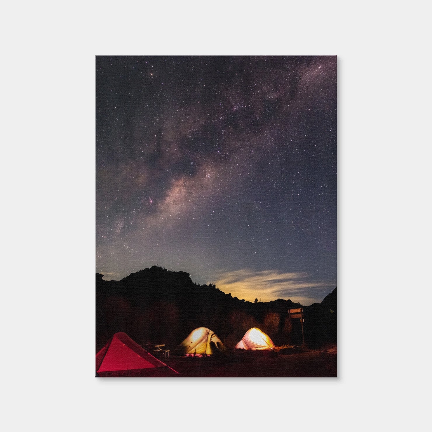 AUTO-MOCKUP WHITE | Milky Way and Camp | 1 Piece | Gallery Wrap Canvas | group=3x4