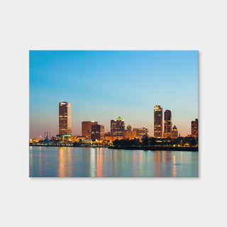 AUTO-MOCKUP WHITE | Milwaukee Skyline At Twilight | 1 Piece | Gallery Wrap Canvas | group=4x3