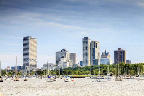 Milwaukee skyline day Wall Art