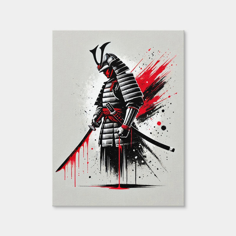 AUTO-MOCKUP WHITE | Minimalist Samurai Warrior | 1 Piece | Gallery Wrap Canvas | group=3x4