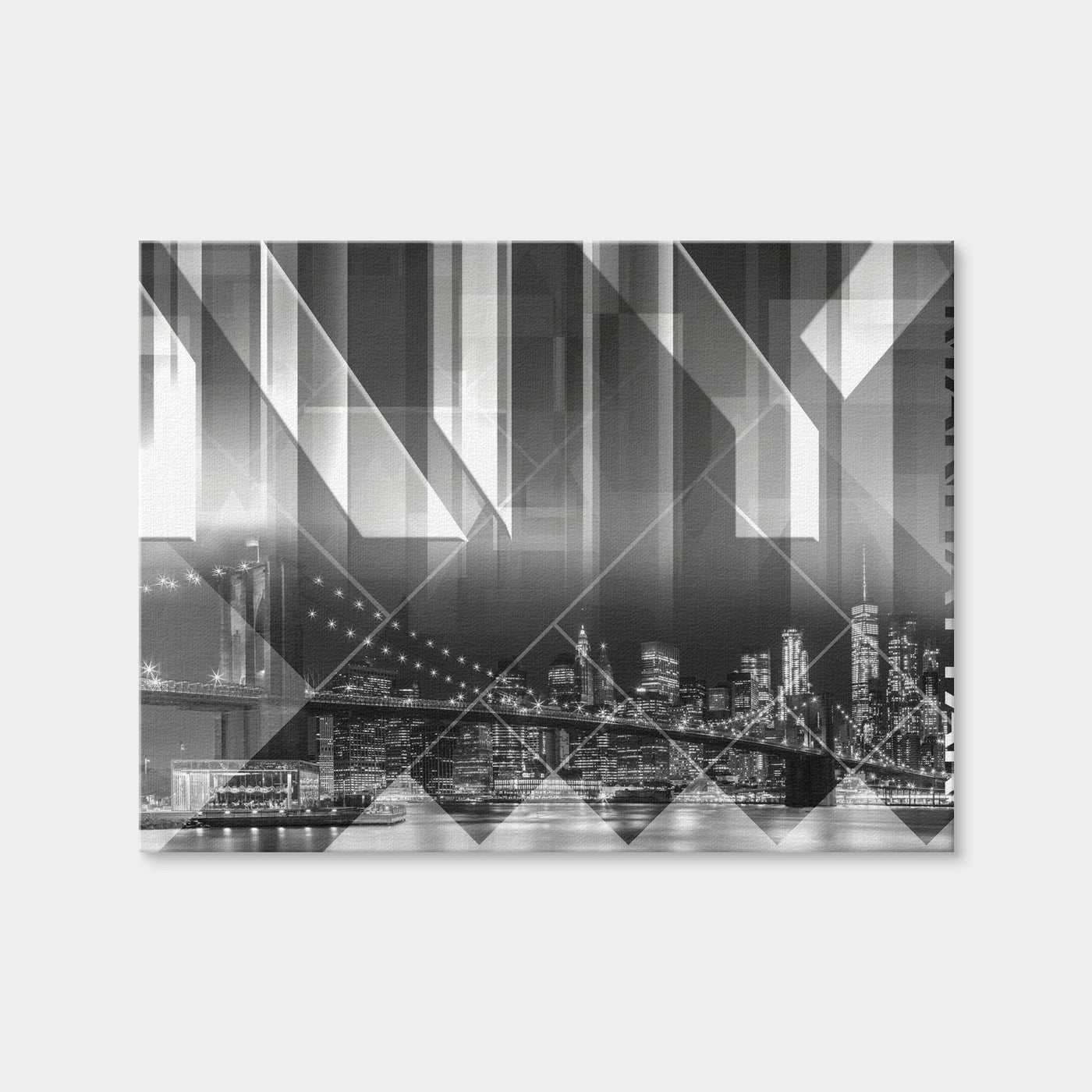 AUTO-MOCKUP WHITE | Modern Art Brooklyn Bridge & Skyline | 1 Piece | Gallery Wrap Canvas | group=4x3