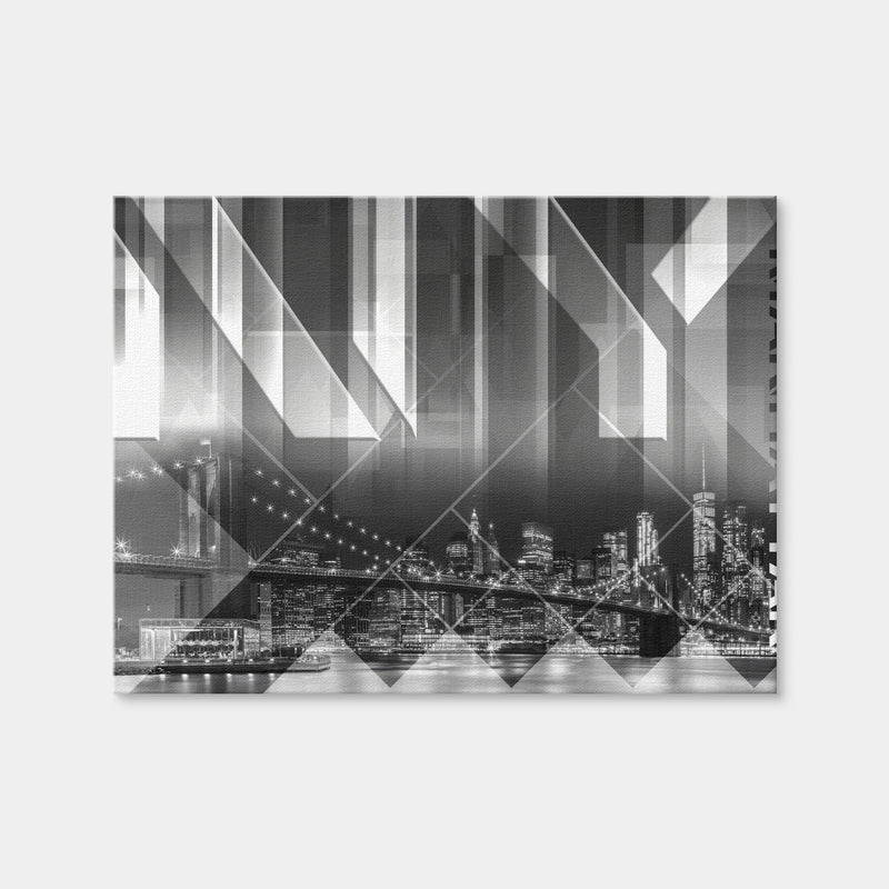 AUTO-MOCKUP WHITE | Modern Art Brooklyn Bridge & Skyline | 1 Piece | Gallery Wrap Canvas | group=4x3