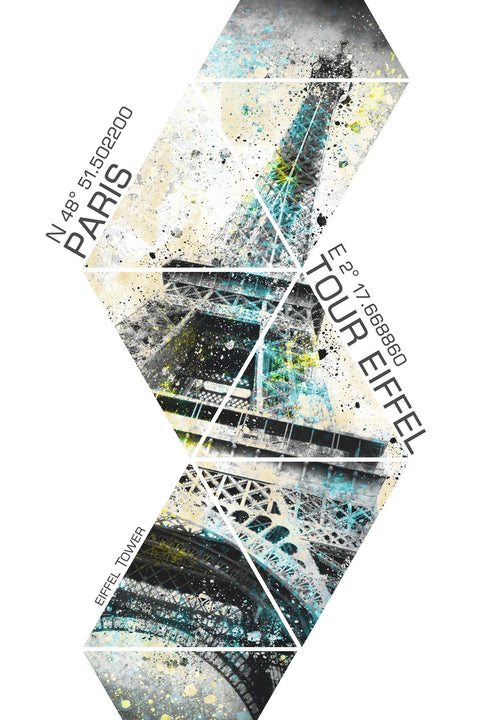 Modern Art EIFFEL TOWER Coordinates Wall Art