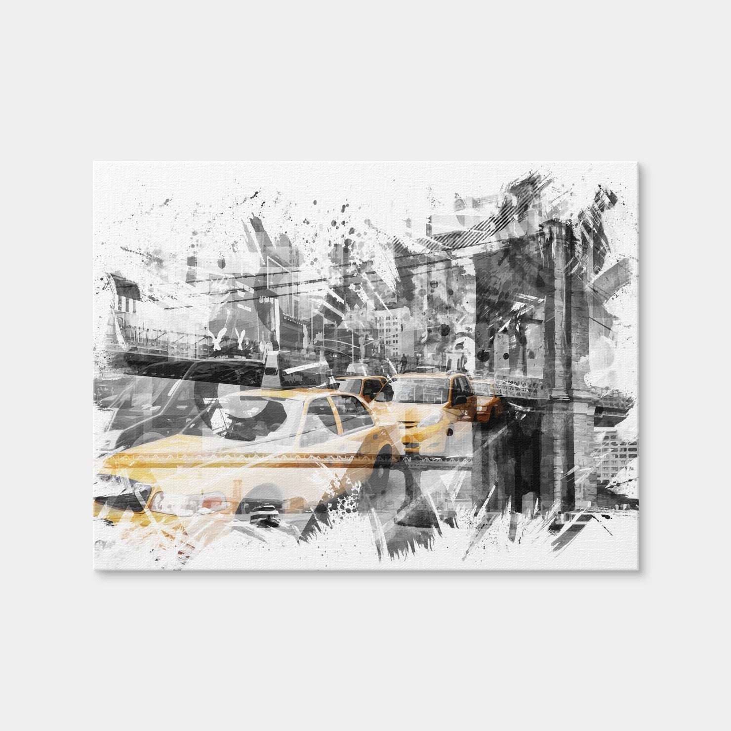 AUTO-MOCKUP WHITE | Modern Art NYC Collage | 1 Piece | Gallery Wrap Canvas | group=4x3