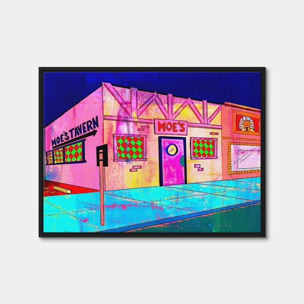 Moe's Tavern Wall Art — Framed Canvas Format preview