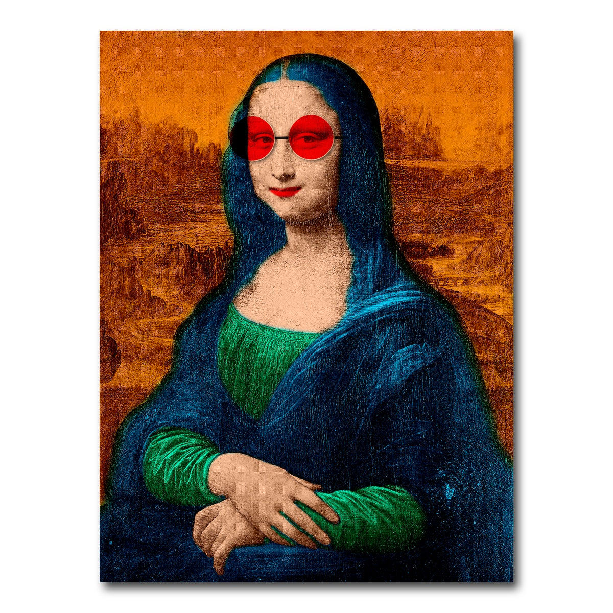 AUTO-MOCKUP WHITE | Mona Lisa Glasses Wall Art | 1 Piece | Gallery Wrapped | group=3x4