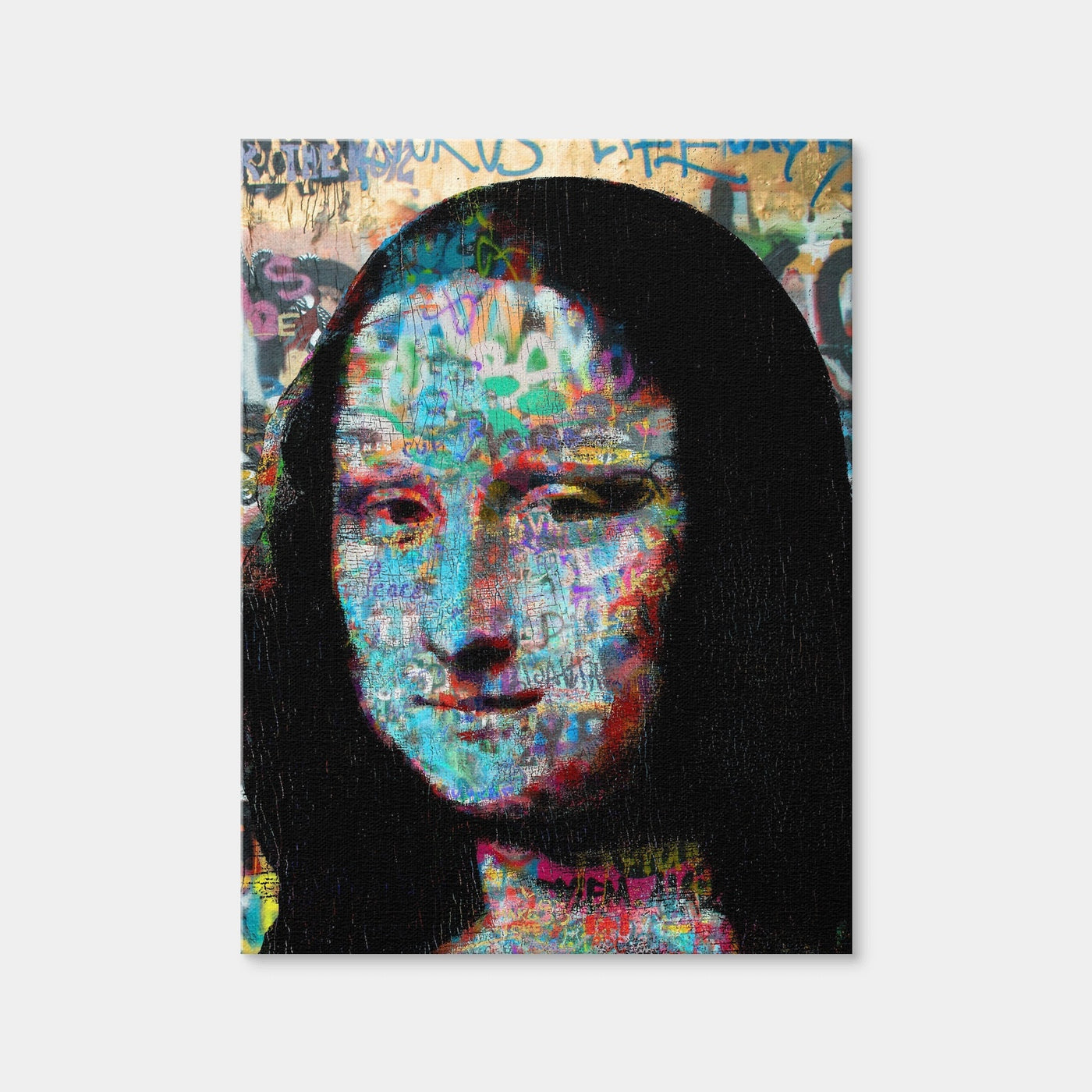 AUTO-MOCKUP WHITE | Mona Lisa Heavy Graffiti | 1 Piece | Gallery Wrap Canvas | group=3x4