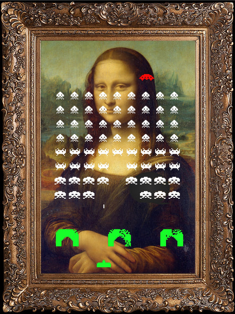 Mona Lisa Space Invaders Wall Art