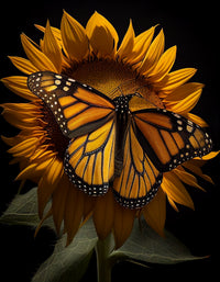 Monarch Butterfly and Sunflower Wall Art