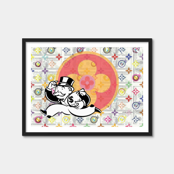 Money Bag Boy Wall Art — Framed Print Format preview
