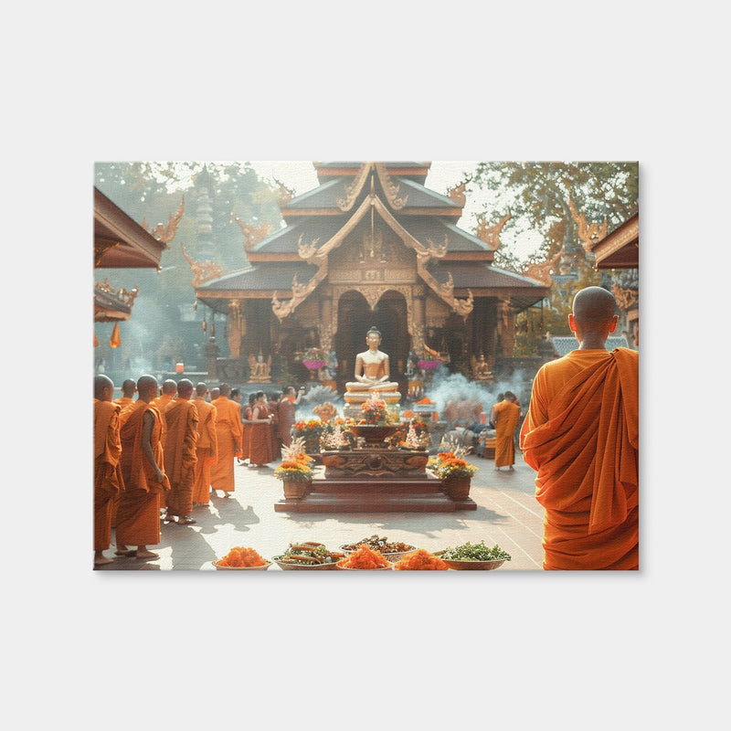 AUTO-MOCKUP WHITE | Monks in Saffron Robes | 1 Piece | Gallery Wrap Canvas | group=4x3