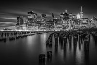 Monochrome Manhattan Skyline at Sunset Wall Art