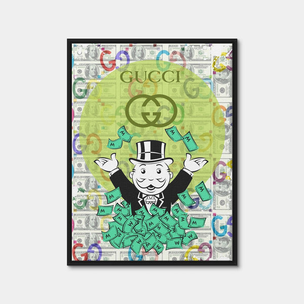 Monopoly Money GUCCI Wall Art — Framed Canvas Format preview