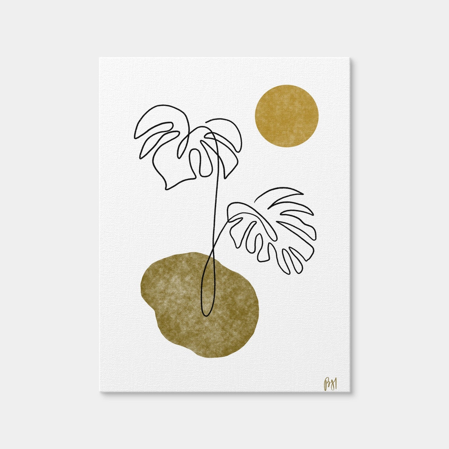 AUTO-MOCKUP WHITE | Monstera Leaves | 1 Piece | Gallery Wrap | group=3x4