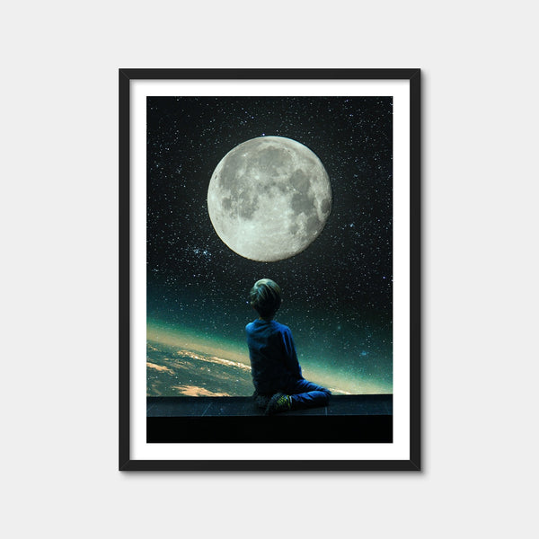 Moon Boy Bocah Wall Art — Framed Print Format preview