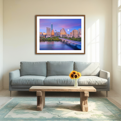 AUTO-MOCKUP ROOM | Moon Over Austin Wall Art