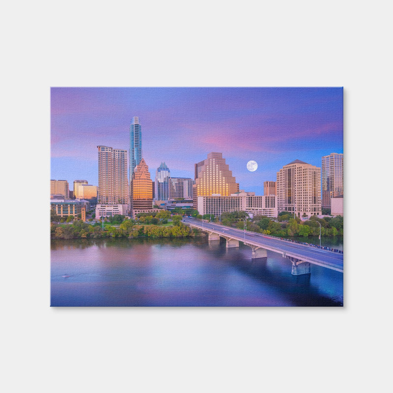 AUTO-MOCKUP WHITE | Moon Over Austin | 1 Piece | Gallery Wrap Canvas | group=4x3