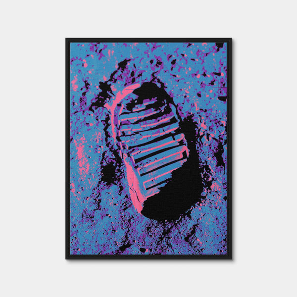 Moon Print Blue Wall Art — Framed Canvas Format preview