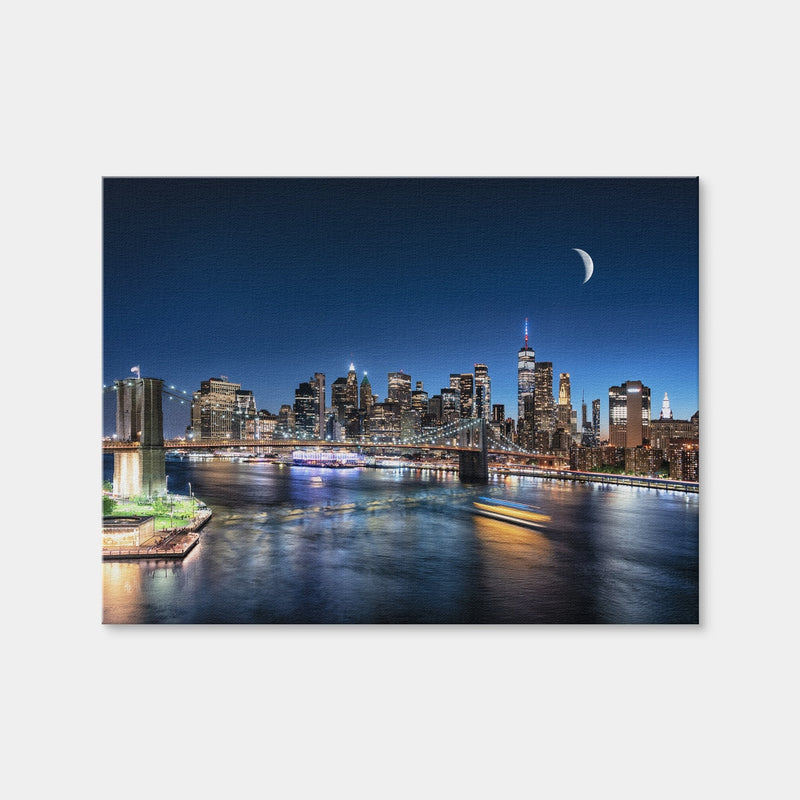 AUTO-MOCKUP WHITE | Moonrise In New York | 1 Piece | Gallery Wrap | group=4x3