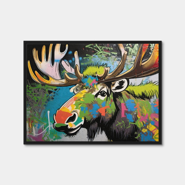 Moose Graffiti Wall Art — Framed Canvas Format preview