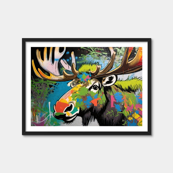 Moose Graffiti Wall Art — Framed Print Format preview