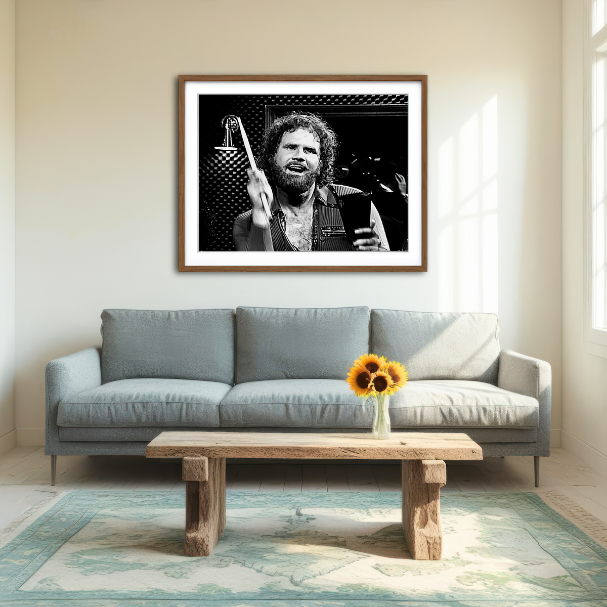 AUTO-MOCKUP ROOM | More Cowbell Grayscale Wall Art