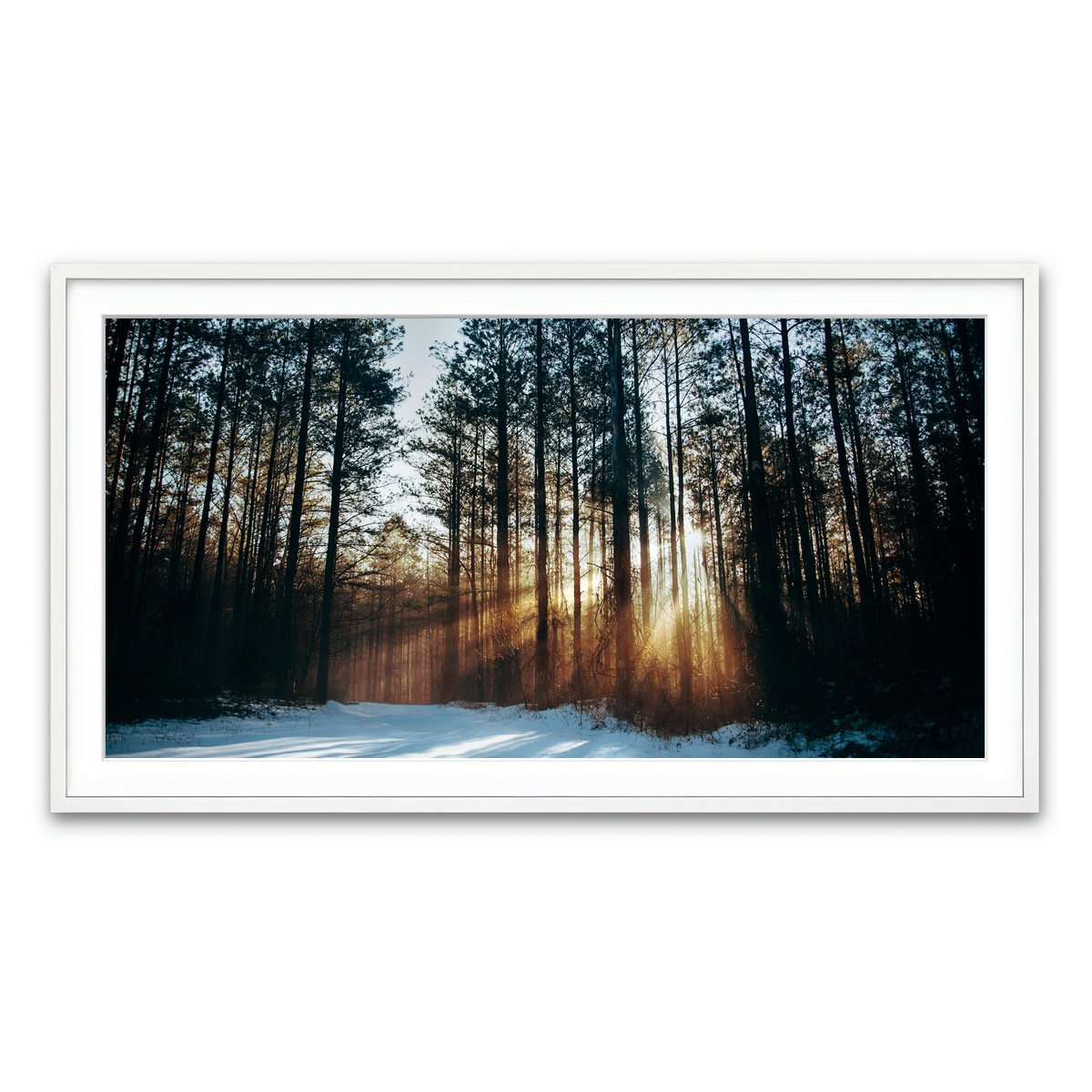 Framed Print 2x1 White