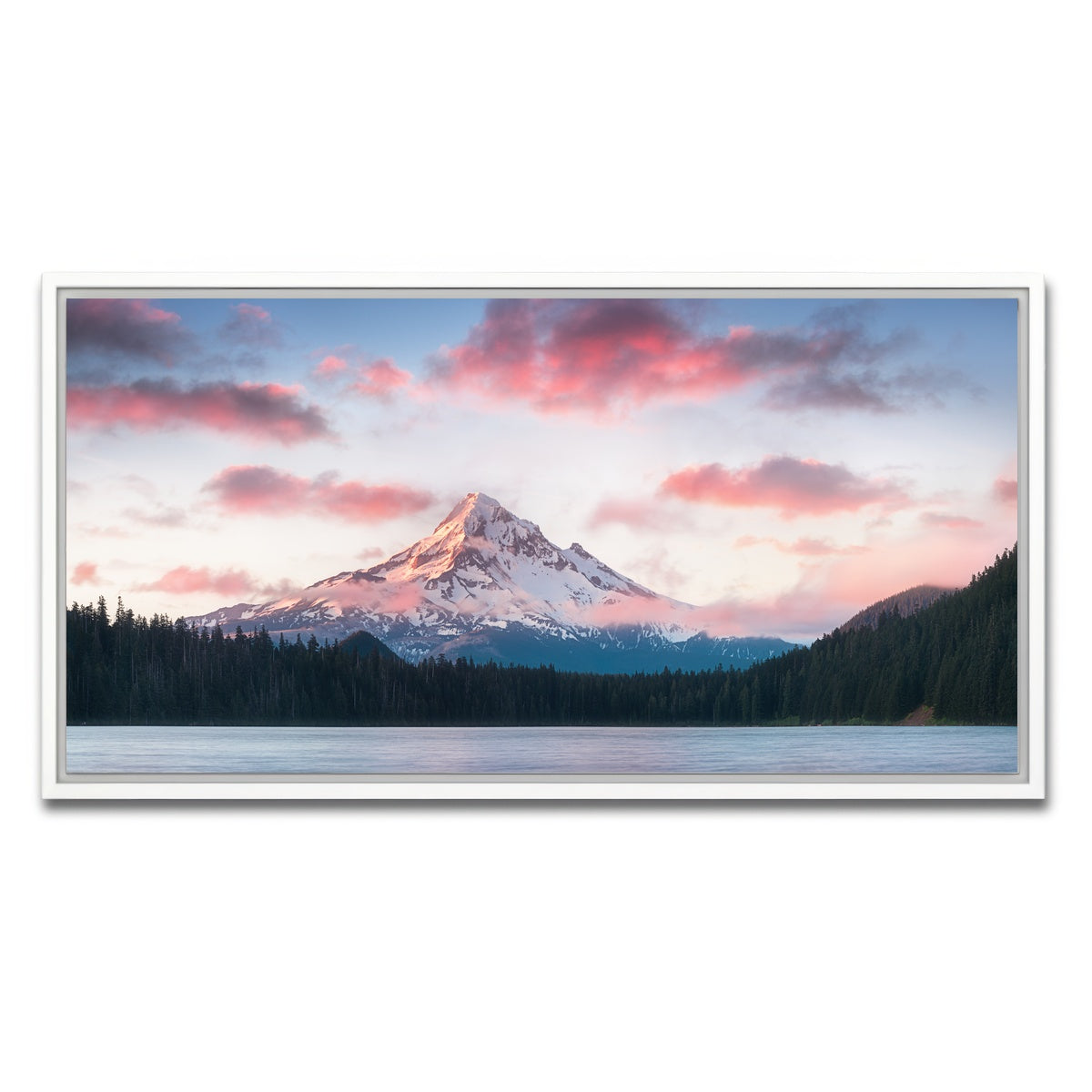 AUTO-MOCKUP WHITE | Mount Hood - Lost Lake | 1 Piece | White Framed Canvas | group=2x1