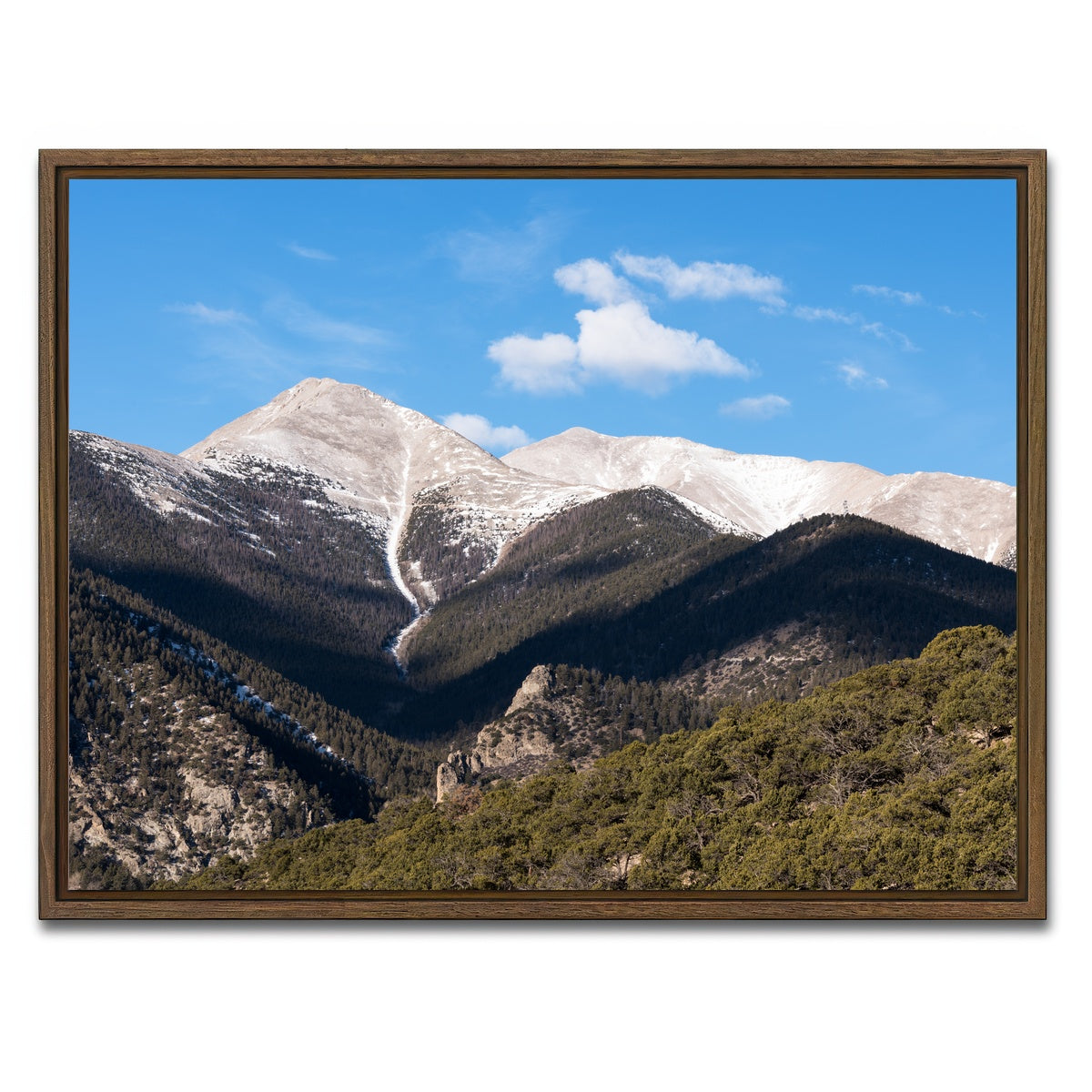 AUTO-MOCKUP WHITE | Mount Princeton | 1 Piece | Walnut Framed Canvas | group=4x3