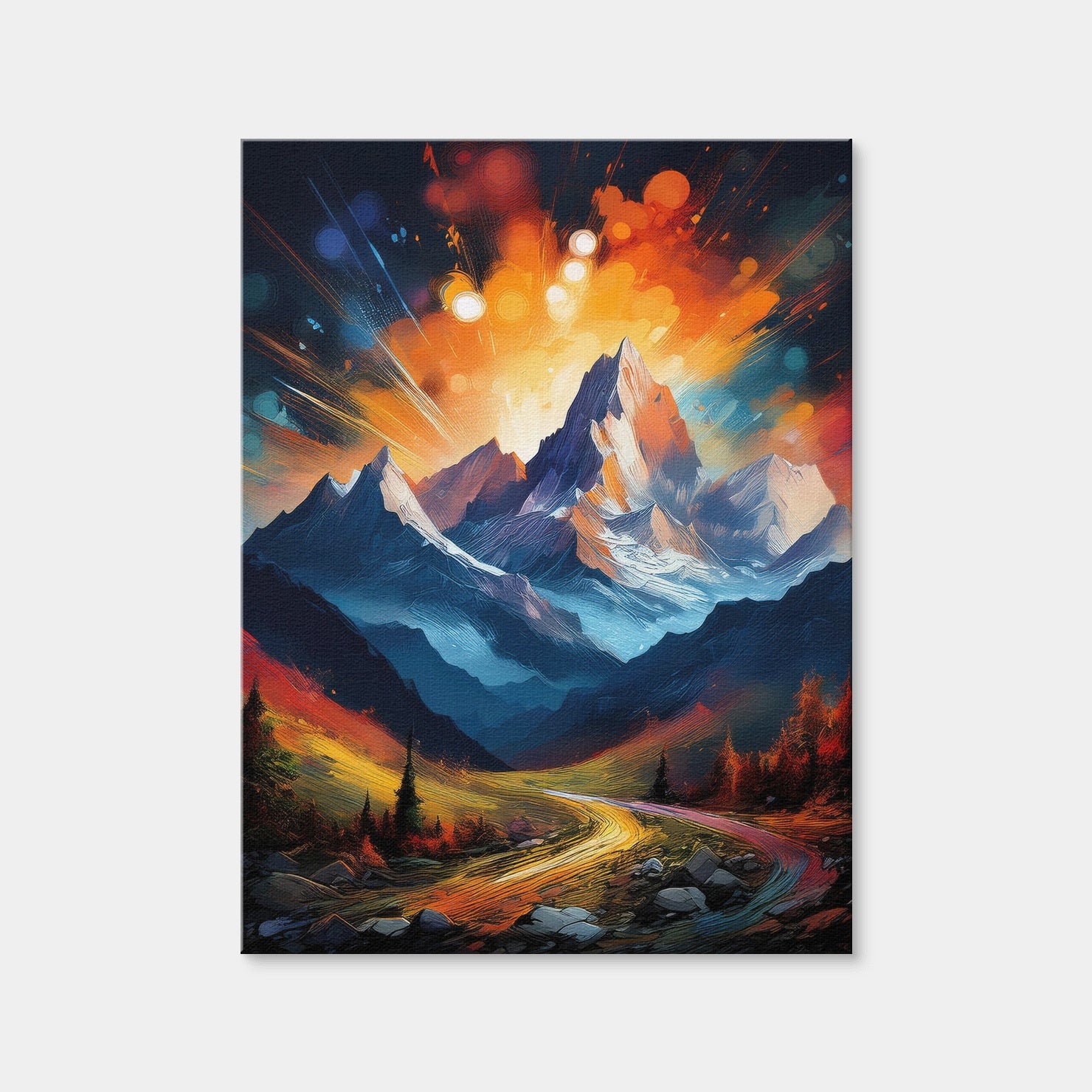 AUTO-MOCKUP WHITE | Mountain Colored Oil Paint | 1 Piece | Gallery Wrap Canvas | group=3x4