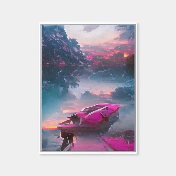 Mountain Lake Wall Art — Framed Canvas Format preview