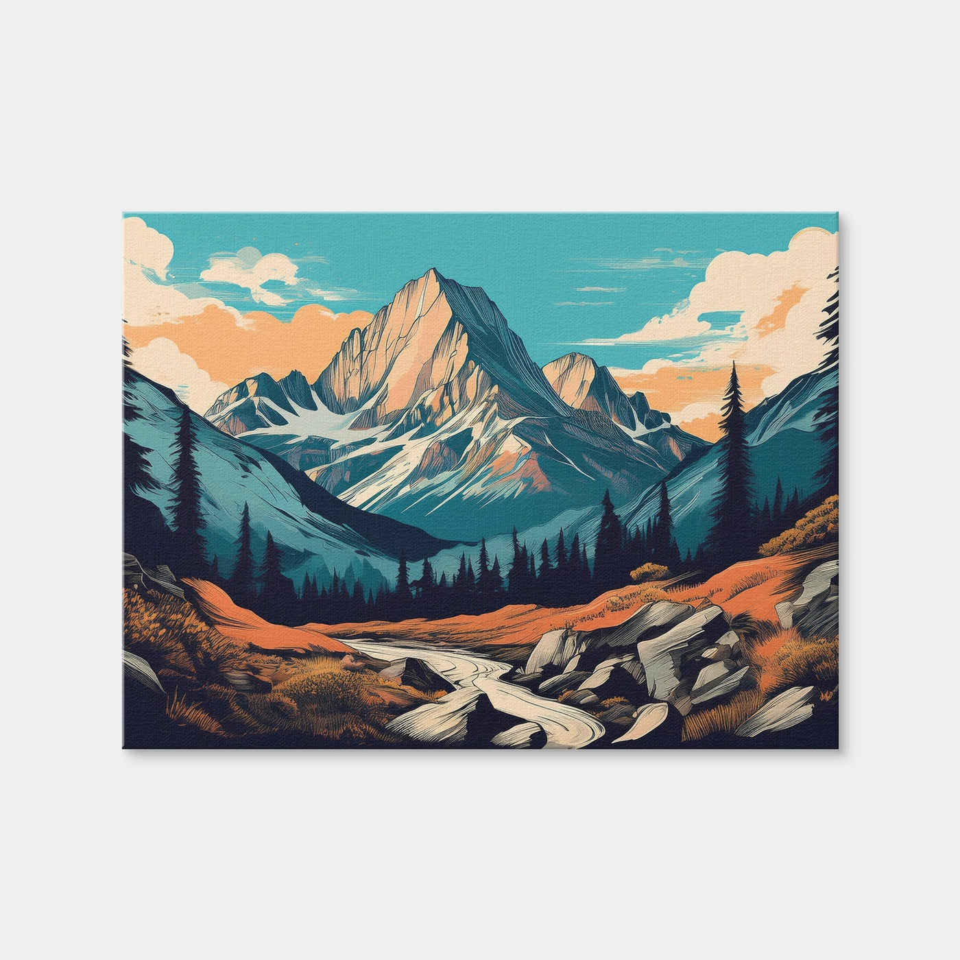 AUTO-MOCKUP WHITE | Mountain Landscape Poster | 1 Piece | Gallery Wrap | group=4x3