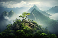 Mountain top scenery Wall Art