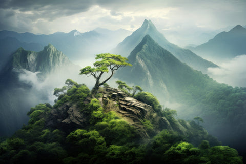 Mountain top scenery Wall Art