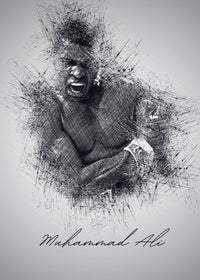 Muhammad Ali Sketch Wall Art